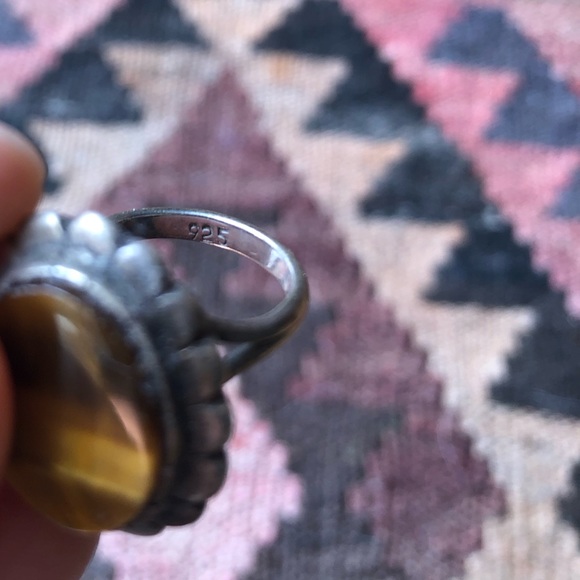 VTG - Tiger’s Eye Tourmaline Silver Ring - Picture 5 of 5